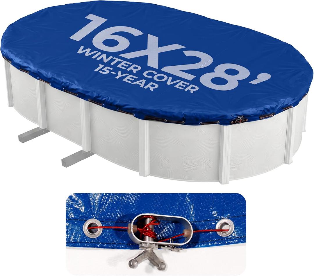 Blue Wave Arctic Armor 16x28-ft Oval Above Ground Pool Winter Cover, Blue