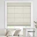 UNISHADES no Drill Cordless Roman Shades for Windows, 23" W × 64" H - Light Filtering - Linen - Beige
