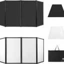 PRORECK DJ Foldable Facade Portable Event Booth Panels 4 Detachable Black Metal Frame Projector Display Scrim Panel with Carry Bag (black and white)
