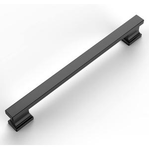 Amerdeco 20 Pack Matte Black Cabinet Pulls, 7 Inch Hole Centers, Kitchen Cabinet Handles, Cabinet Hardware, Easy to Install, Durable