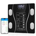 Bluetooth Smart Scale for Body Weight - Measures Weight, BMI, Body Fat, Muscle Mass | Bluetooth Sync to Fitness Apps | Accurate Home Health Monitor