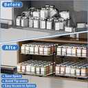 BOIVSHI 2-Tier Pull Out Spice Rack, Spice Rack Organizer, Pull Out Spice Racks for Inside Cabinets, Height Adjustable Heavy Duty Metal Basket for Inside Cabinet & Pantry (13.5''Wx10.5''Dx9.5''H)