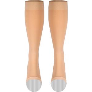 NuVein Medical Compression Stockings, 30-40 mmHg Support, Women & Men Knee Length, Open Toe, Beige, 2X-Large