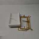 3 Tier Serving Stand Porcelain Serving Platter Tier Serving Trays with Collapsible Sturdier Rack, Serving Dishes and Platters for Thanksgiving, Christmas, Entertaining, Gold, 12 Inch