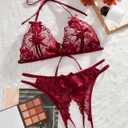 Avidlove Lingerie Set for Women Bra and Panty Set Halter Lace Lingerie 2 Piece Set (XXL)