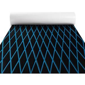 Fullfire Boat Flooring - EVA Foam Boat Decking - Marine Mat Self-Adhesive Flooring Sheet Marine Carpet for Motorboat Yacht Kayak RV (74.8" x 27.8", Black With Blue Lines)