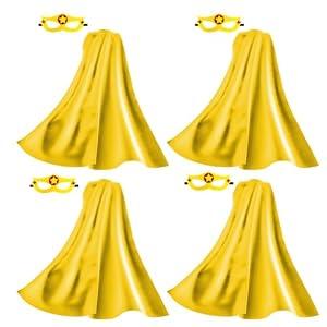 iROLEWIN Superhero Capes for Adults Masks 4 Pack Bulk Group Super-Hero Costumes Women Men Office Team Building Spirit Charity