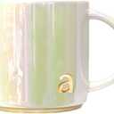 COLLECTIVE HOME - Ceramic Coffee Mug, Iridescent Finish Cups, Personalized Lowercase Embossed Lettering, Lustrous Multicolored Finish, Ideal for Unique Gifts (a-1)