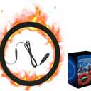 Heated Steering Wheel Cover,15" 12V Steering Wheel Warmer Heated Steering Wheel Protector Cover for Winter Universal Fit Steering Wheel Outer for Cars SUVs Trucks Vans (Black)