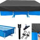7 x 4 Rectangle Swimming Pool Cover 87 x 59 inch Metal Frame Rectangular Pool Cover for Above Ground Pool 7.3 ft x 4.9 ft Winter Pool Covers 7ft Made of 210D Heavy-Duty Waterproof Oxford Fabric.