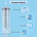 500mL Large Syringe with Tip Adapter, Individual Sealed and Sterile, Large Plastic Garden Syringe for Liquid,Watering, Oil, Refilling