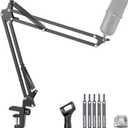 InnoGear Boom Arm Microphone Mic Stand for Blue Yeti HyperX QuadCast SoloCast Snowball Fifine Shure SM7B and Other Mic, Black