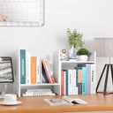 CITLOW Desktop Shelf Organizer - Adjustable Wood Desktop Bookshelf, Table Top Shelves, Desk Book Organizer for Office Supplies and Home Dcor (White)