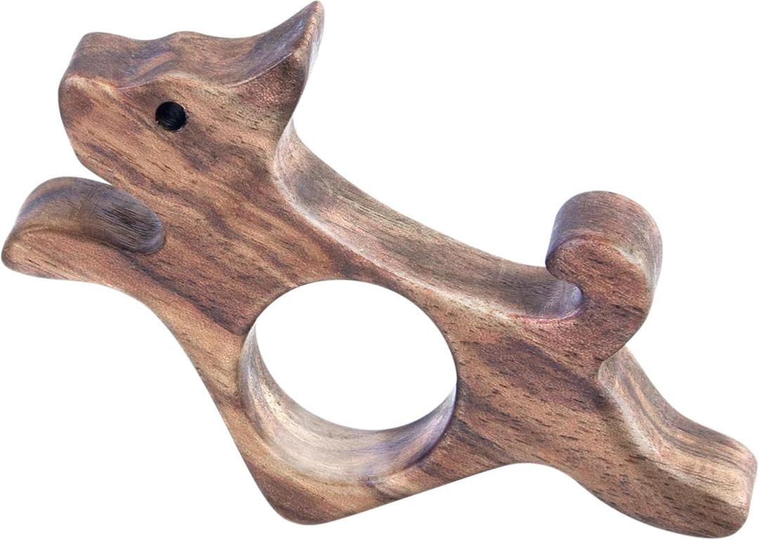 Walnut Dog Book Page Holder, Smooth Finish Wood Book Holder for Reading, Ideal Book Reader Gifts, Book Worm Gifts for Women, Thumb Book Page Holder - for Book Lovers & Literary Gifts (Mini)