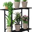Zhongma 2 Tier Window Height Metal Sturdy Heavy Plant Stand, Narrow Plant Stand Indoor and Outdoor, L35.43 x W10.3 x H27.5 inch, 440 LBS Capacity & Heavy Duty Construction