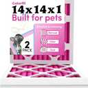 Colorfil 14x14x1 Air Filter (2-Pack) | Made in the USA | Color Changing | Remove Cat and Dog Odor | MERV 8 for Pet Hair Dander and Dust | 13.75"x13.75"x0.75" Exact Size