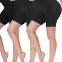 Reamphy 3 Pack Slip Shorts for Women Under Dress,Comfortable Smooth Yoga Shorts,Workout Biker Shorts (Black, M)