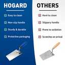 HOGARD 5 1/2" Margin Trowel Premium | Made of Stainless Steel | Flat Masonry Hand Trowel Tool with Soft Grip Handle | The Best Bucket Trowel Concrete Tool.