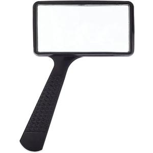 Jumbo Rectangular Handheld Magnifying Glass (3X Magnification) – Scratch Resistant Glass Lens - Large Horizontal Viewing Area