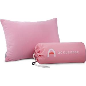 ACCURATEX Camping Pillow for Woman-100% Cotton Breathable Cover,Shredded Memory Foam Compressible Travel Pillow,Camping&Travel Accessories-Small Backpacking Pillow Camping Essentials for Sleeping,Gift