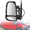 Left Driver Side Mirror Fits for Ram ProMaster 1500 2500 3500 2020-2025 Support BSM Power Glass Adjustment Power Heated with Turn Signal Light Temperature Sensor Short Arm 6ZD77JXWAA