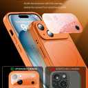 TOBOVON for iPhone 15 Case with Camera Lens Protector, Compatible with MagSafe, Slim Matte Magnetic Shockproof Phone Cover for iPhone 15, Orange