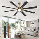 ZMISHIBO 72 inch Black and Gold Ceiling Fans with Lights and Remote, Indoor/Outdoor Ceiling Fan for Patio Living Room, 6 Speed Reversible Quiet DC Motor, 3 CCT, Dual Finish Blades