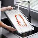 Stainless Steel Cutting Board,Double Sided Chopping Board for Kitchen,Scratch Resistant Mesh Design,Anti-Slip Silicone Edges(Grey,16"*12") (Gray)