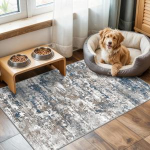 Runners for Hallways Ultra Non-Slip 2x4 Washable Kitchen Rug Abstract Tear and Stain Resistance No Pile Hand-Woven Style Lightweight Runners for Entryway, Laundry Room, Bedside, Multi
