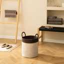 LA JOLIE MUSE Woven Basket Rope Storage Baskets - Large Cotton Organizer, Laundry Basket, Oatmeal, 40 Litres