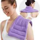 Microwave Heating Pad for Pain Relief, 8 x 18 Microwavable Moist Heat Pads for Neck, Shoulder, Back, Knee, Period Cramps, Rice Heat Pack Hot & Cold Compress Reusable & Portable, Purple