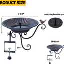 HLQMFHT Solar Bird Bath,Deck Bird Bath with Solar Fountain,Metal Bird Bath Bubbler,Deck Mounted Bird Bath,Adjustable Sturdy Balcony Bird Bath,Patio Garden DecorBronze