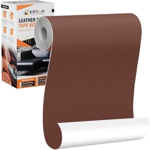 4 x Leather Repair Tape, 4.7x63 inch Leather Patches for Furniture, Self Adhesive Leather Repair Patch for Sofas, Couches, Leather Covers, Seats, Chairs, Vinyl Repair Tape Dark Brown-Fine Grain