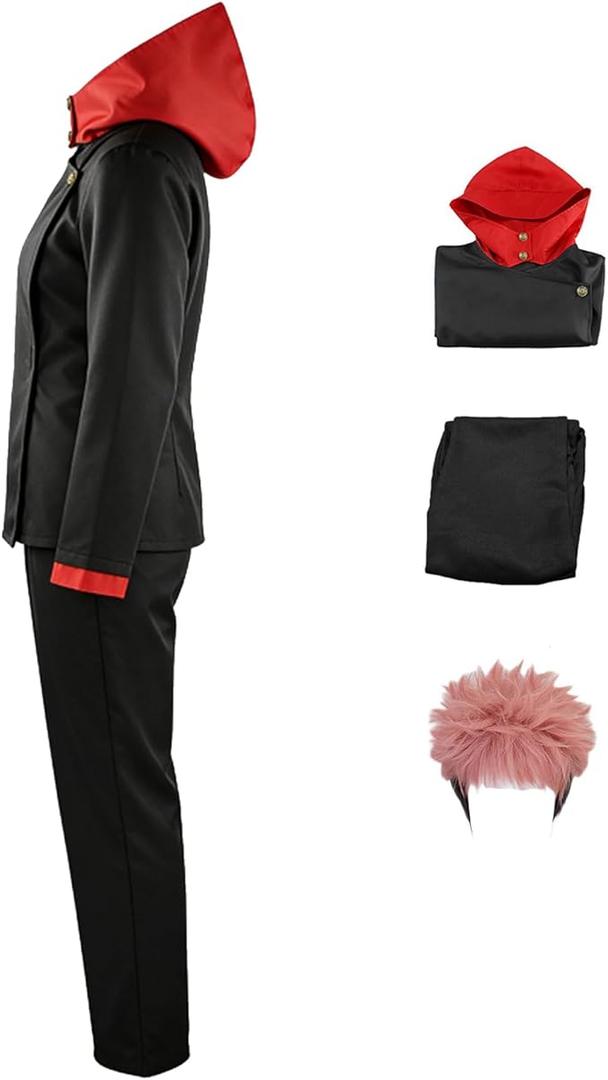FAZA Yuuji Itadori Cosplay Costume For Men Anime Costume Japanese School Uniform Tops Pants Outfits L