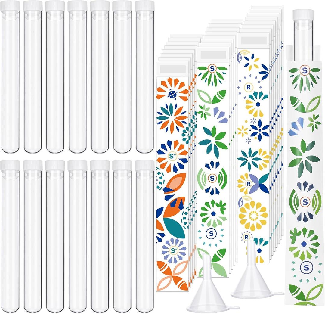 38 Pcs Tampon Tube Set Included Plastic Travel Tube Containers for Women Tampon Reusable Wrappers(Geometric Style)