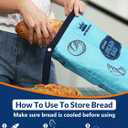 ROYOROYI Royoroyi Bread Bags for Homemade Bread,2 Packs Reusable Bread Bag,Freezer Bread Storage Bag,Waterproof Zipper Bread Container to Keep Bread Fresh gift giving (beige Jewel Blue), Large, One Size