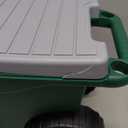 Rolling Garden Cart with Seat - Plastic Storage with Bench and Interior Tool Tray - Gardening Stool for Weeding and Planting By Pure Garden (Green)