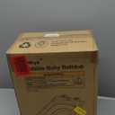 Collapsible Baby Bathtub for Infants to Toddler with Real-time Temp Monitor+Floating Cushion, Foldable Baby Bath Tub Set Applicable 0-36 Month, Portable Travel Bathtub for Newborns Girl (Purple)