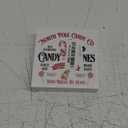 Candy Christmas Decorations Farmhouse Candy Cane Christmas Wooden Box Sign for Winter Xmas Holiday Home Kitchen Shelf Decor 5 X 5 Inches