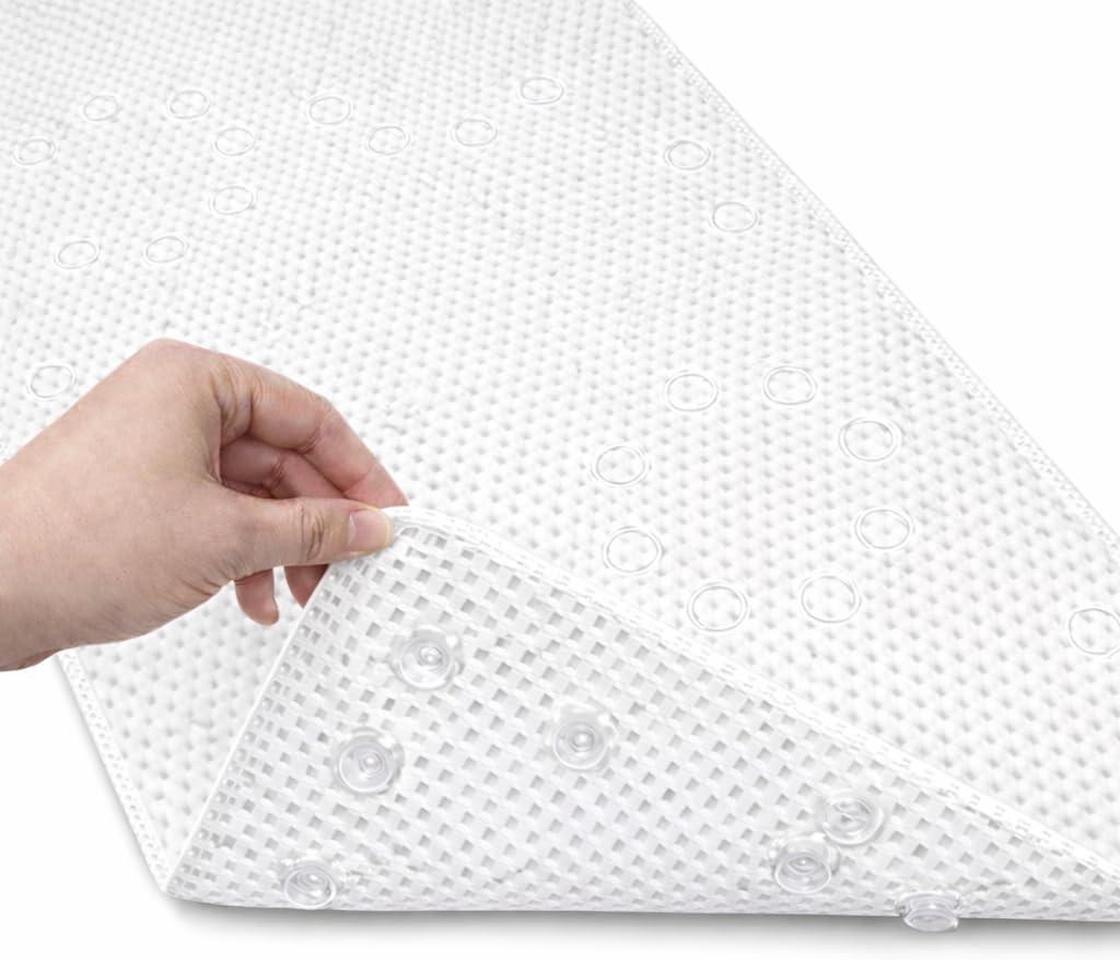 Bathtub Mat Non Slip, Bath Mat for Tub Non Slip, Tub Mat Extra Large 36 x 17 in, Bathtub Mat with Suction Cups & Drain Holes, Soft Foam, Machine Washable, White