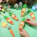 Chiisong 24 Sets Easter Carrot Craft Kits DIY Easter Carrot Tissue Paper Craft Kits Make Your Own Religious Sunday School Hanging Ornaments for Project Party Decoration
