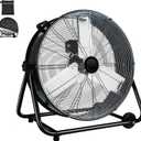 WARMLREC Industrial Fan 24 Inch Heavy Duty Drum 3 Speed 8800 CFM Air Circulation High Velocity Fan For Warehouse, Workshop, Factory, Commercial, Residential and Greenhouse Black