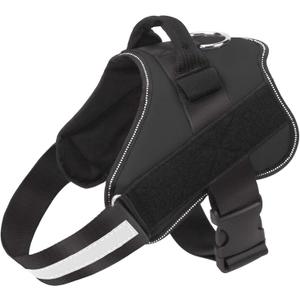Bolux Dog Harness, No-Pull Reflective Dog Vest, Breathable Adjustable Pet Harness with Handle for Outdoor Walking - No More Pulling, Tugging or Choking (Black, M) (Medium (Pack of 1))
