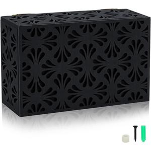 CUTHOLLOW Doorbell Chime Cover Box Plate for Wall Inside, Aesthetic Wooden Doorbell Cover for Home Upgrade Outdoor Indoor, Universal Fit and Easy to Install Decorative Modern Doorbell Box Only, Black