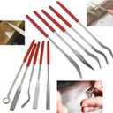 DGZZI 10PCS Mini Diamond File Set Flat Needle Square Round Shape Rifler Files Flat Needle Square Round Shape Rifler Files for Metal Ceramic Stone Jewelry Rough Carving Glass Filing Wood Carving Craft