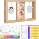 Sliner Baby Handprint Kit Quick Dry Clay, Rotating Wooden Keepsake Frame