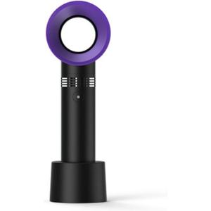 Mini Portable Bladeless Handheld Fan for Eyelash Extension, Quiet Rechargeable Handheld Lash Fan with 3 Speeds Air Conditioning Blower, Essential Eyelash Extension Supplies (Black)