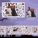 6 Sheet Halloween Window Clings, 11.81x7.87in Glass Window Decoration Stickers with Vintage Ghost Evil Pumpkin Bat for Halloween Party Supplies