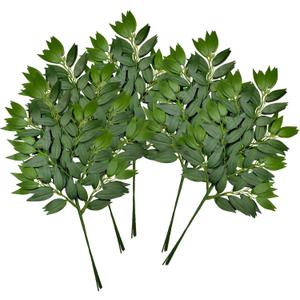 60Pcs Italian Ruscus Greenery Stems Artificial Silk Greenery Leaves for DIY Wedding Arch Bouquet Filler Table Centerpieces Home Indoor Decor (23 inch)