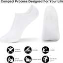 GUUNIEE No Show Socks Womens 4 or 6 Pairs Black Invisible Liner Non Slip Low Cut Socks Thin Short Ladies (White)